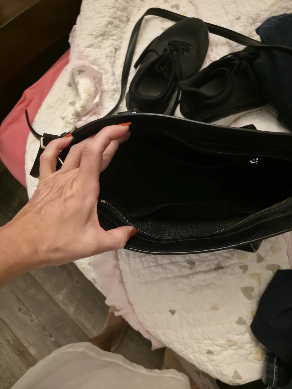 kate spade Black & White Leather Satchel